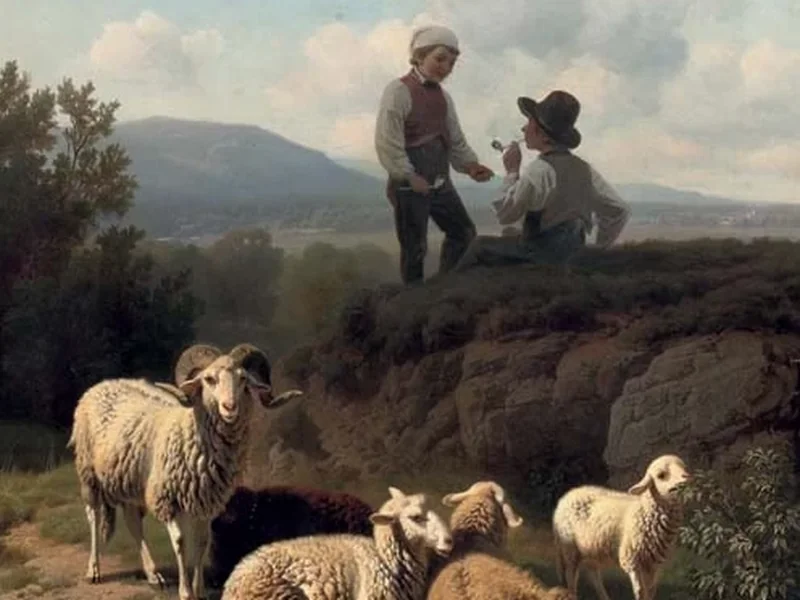 1815-Robert Eberle - Giovani pastori con il loro gregge